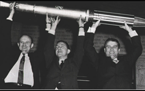 Image showing Dr. William Pickering, Dr James A. van Allen, and Dr. Wernher von Braun, the three men responsible for the success of Explorer 1.