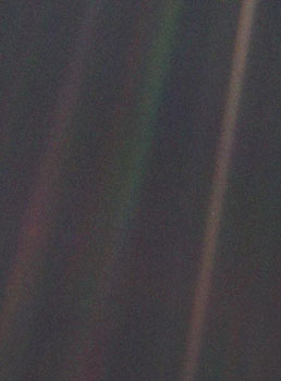 1990: “Pale Blue Dot” first image of Earth as part of the solar system (Voyager 1)